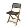 Evergreen - Outdoor Wooden Bistro Chair With Wicker Back - Brown - Image 11