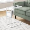 Accent Table, C - Shaped, Contemporary And Modern - White - Image 4