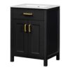 Bathroom Vanity Combo With Ceramic Sink, Luxurious Space-Saving Vanity, 2 Soft Close Doors - Black - Image 15