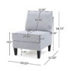 Comfy 5 Pieces L Shaped Sofa With Wooden Legs, Modern Side Chairs For Living Room - Light Gray - Image 11