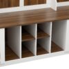 5 In 1 Entryway Bench With Coat Rack, 7 Sturdy Hooks, 2 Spacious Drawers And Adjustable Shelves, Wide Hall Tree With Metal Handles For Hallway - Brown / White - Image 16