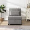 Stylish Folding Ottoman Sofa Bed With Multifunctional Design - Gray - Image 2