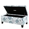 Luxury Storage Ottoman With Floral Patterned Fabric, Soft Close Hinges, Functional Footrest & Seat - Multicolor - Image 8