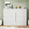 Queen Size Murphy Wall Bed Modern Design With LED Lights - White - Image 14