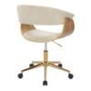 Vintage Mod - Mid-Century Modern Office Chair - Gold / Zebra / Cream - Image 3