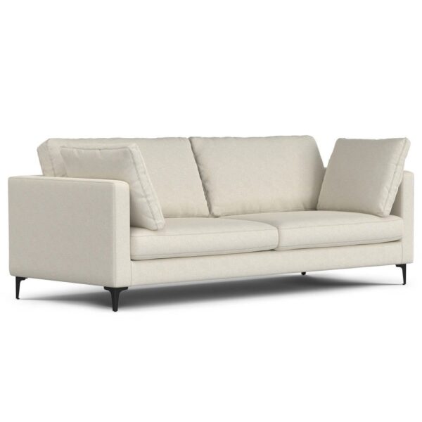Ava - Mid Century Sofa With Ottoman Set - Cream