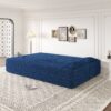 Modern Floor Sofa With 2 Pillows, Convertible Teddy Fabric Foam Filled Sleeper Sofa Bed, Full Size Folding Mattress For Living Room Guest Bed, Playroom, No Assembly Required - Blue - Image 7