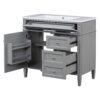 Bathroom Vanity With Top Sink, Modern Bathroom Storage Cabinet With 2 Drawers And A Tip-Out Drawer, Single Sink Bathroom Vanity - Gray - Image 11