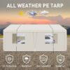 Carport, 10x20 Heavy Duty Portable Carport Garage Tent For Outdoor Storage Shelter - White - Image 3