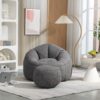 Bedding Bean Bag Sofa Chair High Pressure Foam Bean Bag Chair Adult Material With Padded Foam Padding Compressed Bean Bag With Footrest - Gray - Image 2
