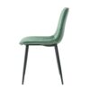 Indoor Velvet Dining Chair, Modern Kitchen Dining Chair With Cushion Back, Upholstered Side Chair With Black Coated Metal Legs, Family Kitchen Dining Room And Living Room (Set of 4) - Green - Image 6