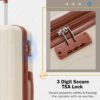 2 Piece Luggage Set With Bags Expanable Spinner Wheels ABS Lightweight Suitcase With Tsa Lock 20" / 24" - Khaki / Brown - Image 4