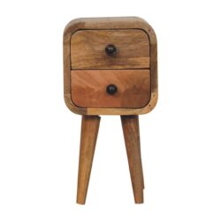 Extra Mini Curved Bedside Table - Oak