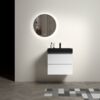 Alice - 24" Bathroom Vanity With Sink, Large Storage Wall Mounted Floating Bathroom Vanity For Modern Bathroom, One-Piece Black Sink Basin Without Drain And Faucet - White / Black - Image 2