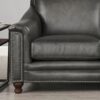 Belfast-Top Grain Leather Loveseat - Gun Ash - Image 4