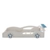 Twin Bed With Wheels For Teens Wooden Race Car Bed, Car Shaped Platform - White / Blue - Image 5