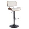 Lombardi - Mid-Century Modern Adjustable Barstool With Swivel (Set of 2) - Walnut / Cream - Image 3