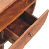 Large Circular Open Bedside Table - Brown - Image 6
