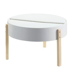 Bodfish - Round Coffee Table - White / Natural