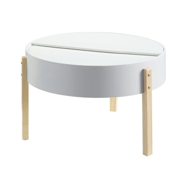 Bodfish - Round Coffee Table - White / Natural