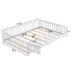 Twin Size Floor Bed With Door And Fence For Children - White - Image 8