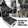 899 Piece Home Repair Tool Set With Rolling Plastic Toolbox, 4 Drawers, General Household Maintenance Kit For Garden, Homeowner, Handyman - Silver - Image 2