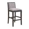 Bar Stools (Set of 2), Rubber Wood Frame, Retro Bar Chairs Suitable For Kitchen Island - Black / Gray - Image 6