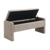 Modern Bed End Bench With Storage, Upholstered Large Foot Rest Stool, Comfy Window Vanity Bench For Living Room, Dorm, Coffee Table, Linen - Gray Brown - Image 7