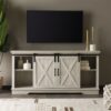 Farmhouse Sliding X Barn Door 58" TV Stand For 65" TVs - Stone Gray - Image 6