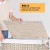 Laundry Hamper With Lid PE Rattan Powder Coating Frame Clothes Hampers With 2 Removable Bags, Wheels, 160L - Gray - Image 6
