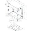 Accent End Table, 2 Tier, Storage Drawer, Traditional - White - Image 5