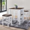 3 Pieces Counter Set Storage Space For Small Space Modern Farmhouse Design Retro Design Easy To Assembly - Antique Dark Oak / Antique White - Image 2