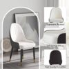 Modern Sponge-Filled Dining Chair, Solid Wood Metal Legs, Suitable For Restaurants, Living Rooms And Rooms- (Set of 2) - Dark Brown / White - Image 4