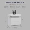 Nightstand LED Bedside Table Cabinet Ligh Modern End Side With 2 Drawers For Bedroom - Deep Gray - Image 3