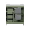 Bathroom Vanity With A Soft Close Glass Door, Adjustable Shelves, And Three Drawers - Green - Image 21