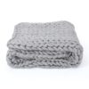 Charming Acrylic Throw Blanket With Knitted Design - Silver - Image 2