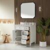 Freestanding Single Sink Bathroom Vanity With Solid Wood Construction And Engineered Marble Top - White - Image 6