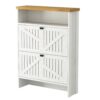 4 Layer Folding Shoe Cabinet With Metal Rounded Corners Convenient Shoe Storage - White - Image 19
