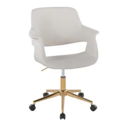 Vintage Flair - Mid-Century Modern Office Chair - Gold / Cream