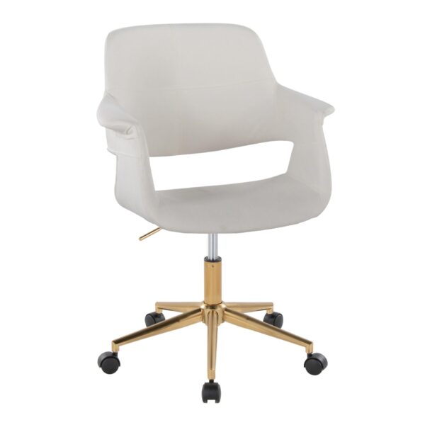Vintage Flair - Mid-Century Modern Office Chair - Gold / Cream