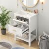 Bathroom Vanity With Top Sink, Modern Bathroom Storage Cabinet 2 Drawers, Single Sink Bathroom Vanity - White - Image 3