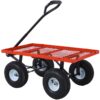 Red Steel Garden Cart With Removable Mesh Sides 550 Lb Capacity 3 Cu Ft - Red - Image 4