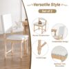 Topmax - 7 Piece Vintage Traditional Extendable Dining Table Set With Removable Leaf, 4 Serrated Back Chairs And 2 Upholstered Back Dining Chairs For 6 - Natural - Image 13