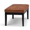 Lacey - Tufted Ottoman Bench - Distressed Saddle Brown - Image 3