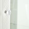 Modern Upholstered Glass Display Cabinet With Adjustable LED Light - White - Image 14