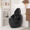 Egg Shape Toilet 1 Piece 1.28 Gpf Single Flush Ceramic - Black - Image 12