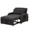 3 In 1 Pull Out Sofa Sleeper With Wing Table And USB Charge - Black - Image 20