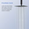 Square Rainfall Shower Head Wall Or Ceiling Mounted, Modern Bathroom Fixture - Matte Black - Image 8