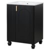 Classic Retro 24" Bathroom Vanity With Sink, Door Shelf, Side Open Storage Frame, Soft Closing Door - Black - Image 12