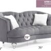 Charming Traditional Loveseat - Gray - Image 5